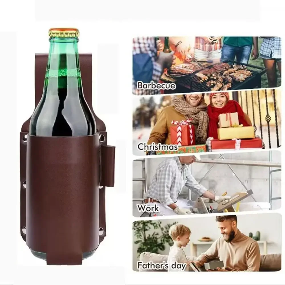 Wine Beer Holder - PU lederen bierfles taille holster taille