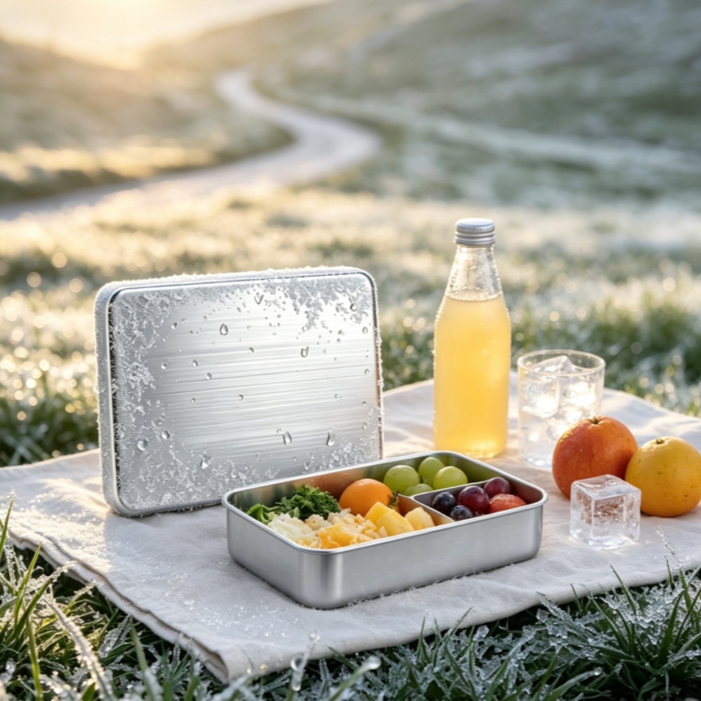 Ice Bucket Silver - IJspakketten voor lunchboxen Herbruikbare ijsplaten van