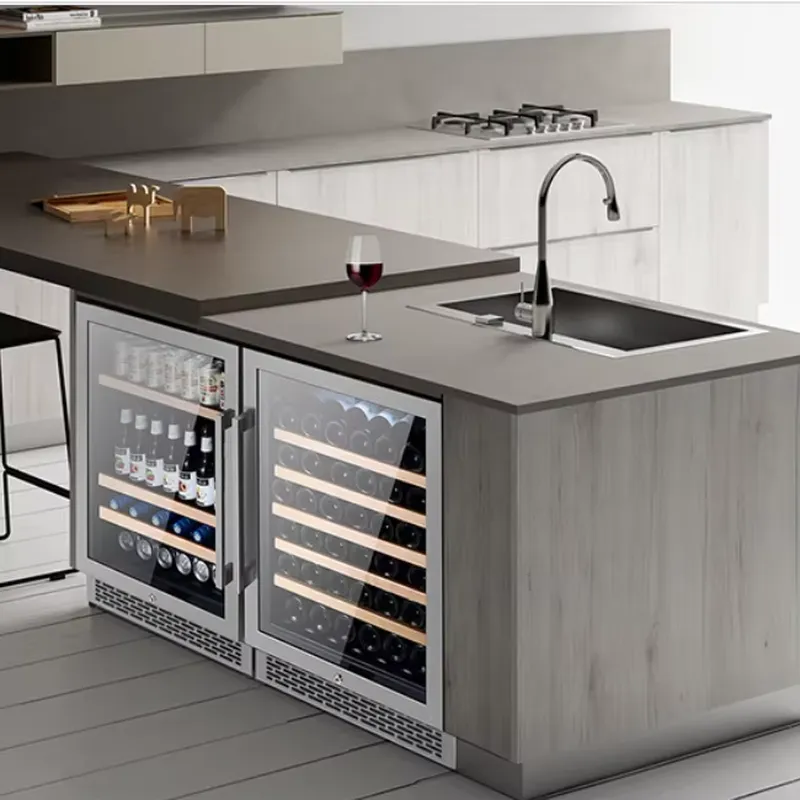 Wine Beer Fridge Cabinet - Wijnkoelkast met dubbele glazen deur voor