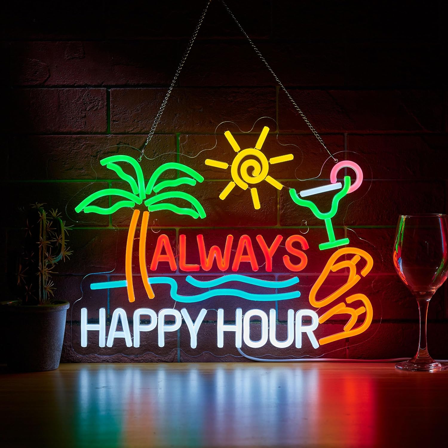 Beer & Wine Jockey Plaza Shopping - Altijd Happy Hour Bierbar Neonbord voor