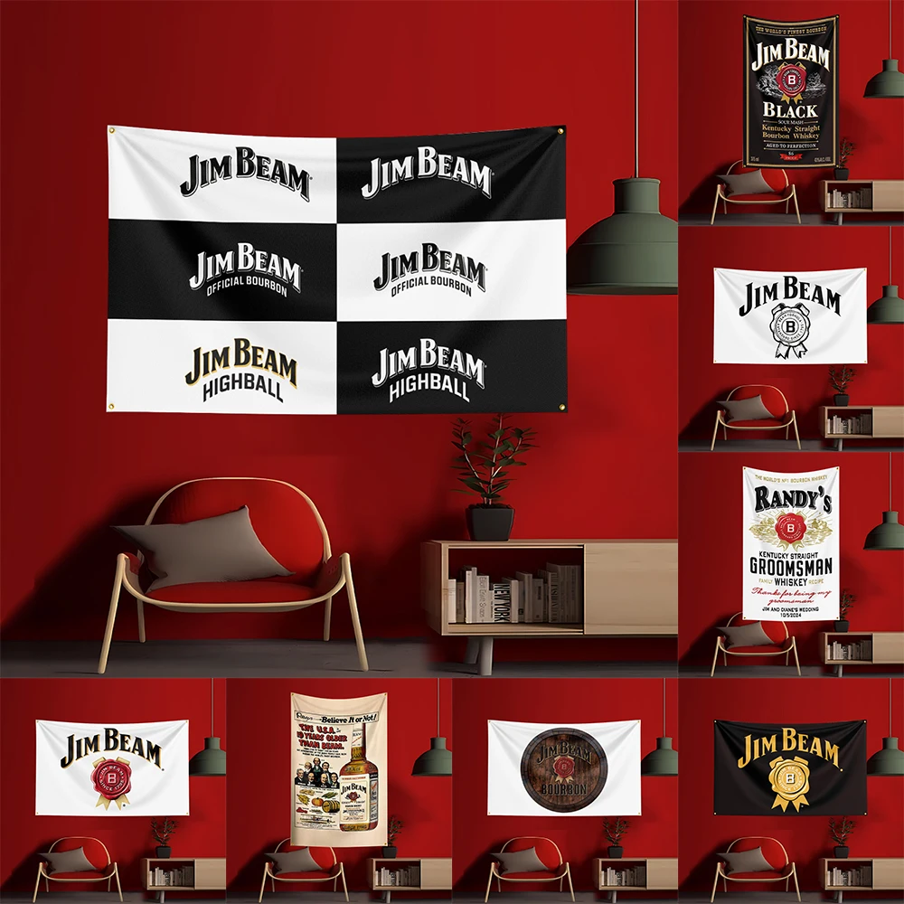 Wine Beer Garden - 90X150CM Whisky-J-jim balken Vlag Polyester Gedrukt