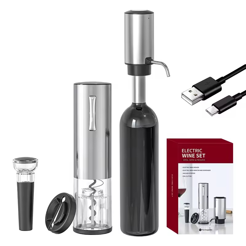 Bottle Stopper Set - 2024 Nieuw ontwerp 4-in-1 lithium oplaadbare