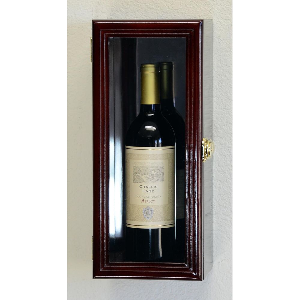 Wine & Beer Shop Photos - Wandvitrine voor wijnflessen met spiegelachterwand, geschikt