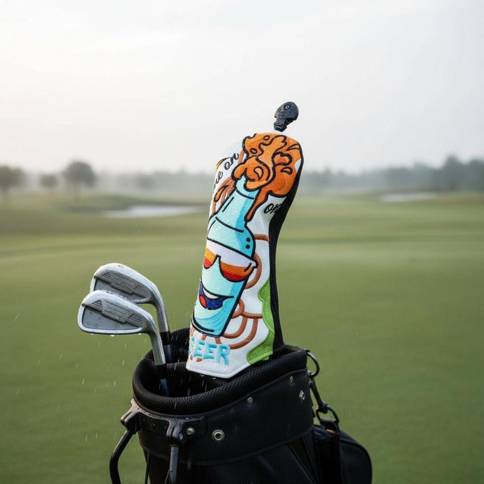 Beer & Wine Jockey Plaza Shopping - Geborduurde sport houten hoesje voor golfclubs,