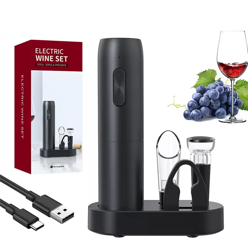 Bottle Stopper Set - 4-in-1 elektrische fleswijnopenerset Oplaadbare elektrische automatische