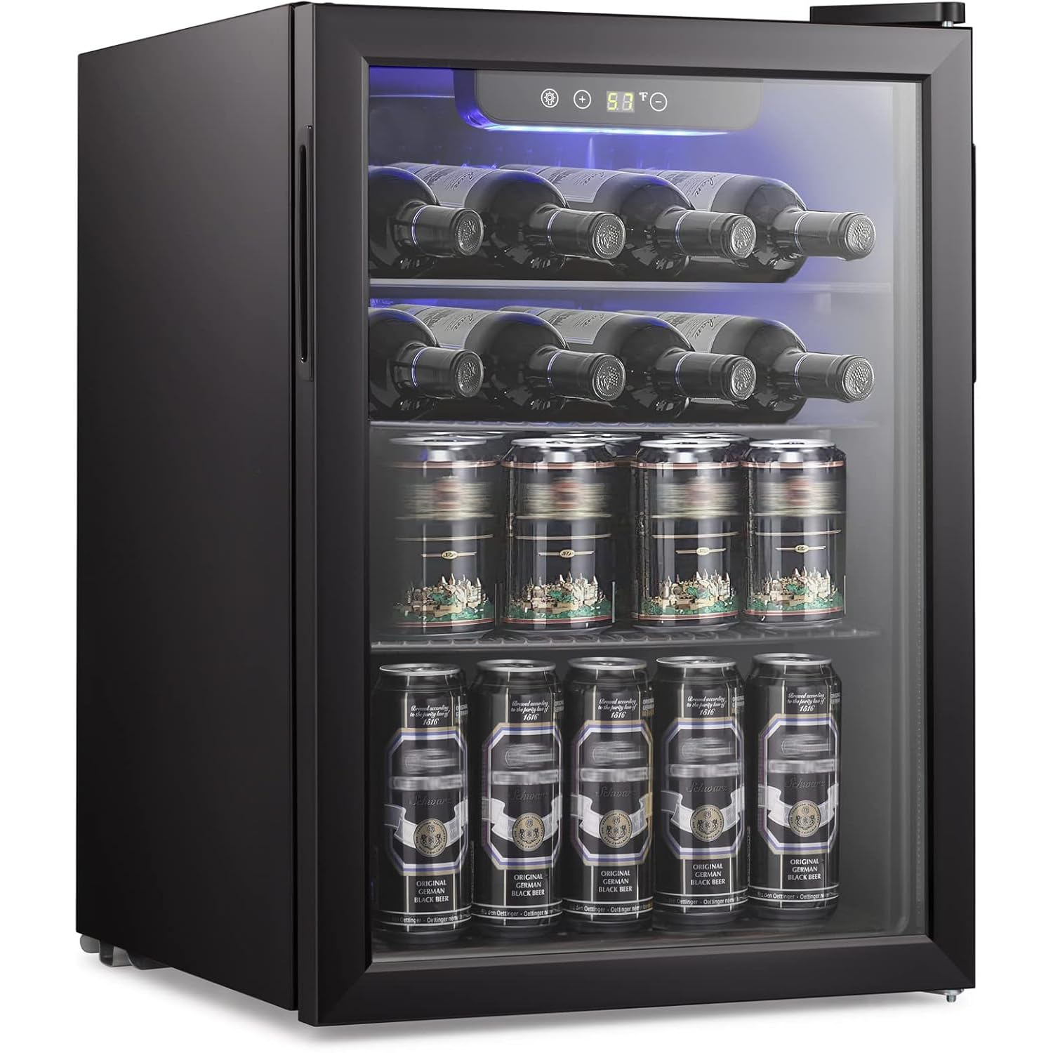 Wine Beer Fridge Cabinet - 2,6 cu.ft Wijnkoeler/Kast, drankenkoelkast, kleine mini-wijnkelderkoelkast,