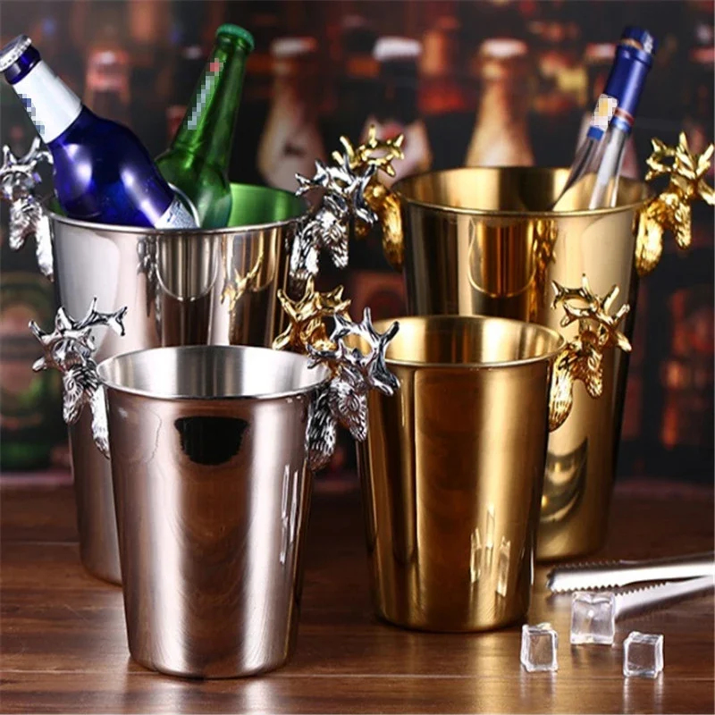 Ice Bucket Silver - Europese champagnekast roestvrijstalen emmer bar KTV