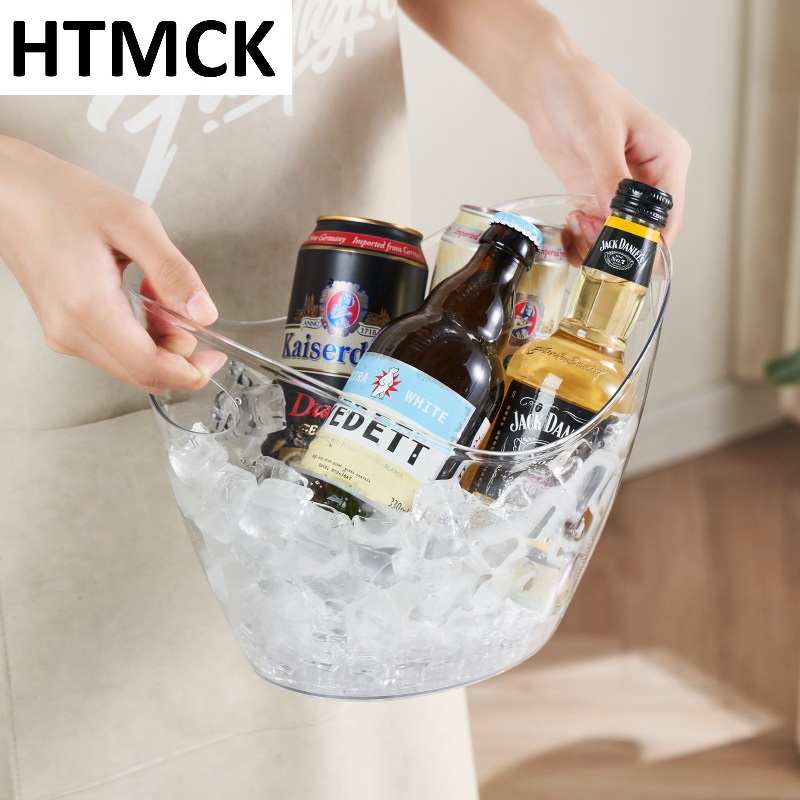 Wine Beer Holder - 4L Transparante IJs-emmer Drankentrommel met Handvat