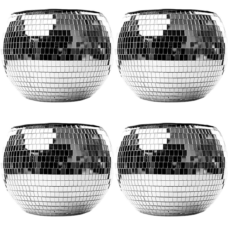 Ice Bucket Silver - ABVS 4 stuks 10-inch discobal ijsemmer