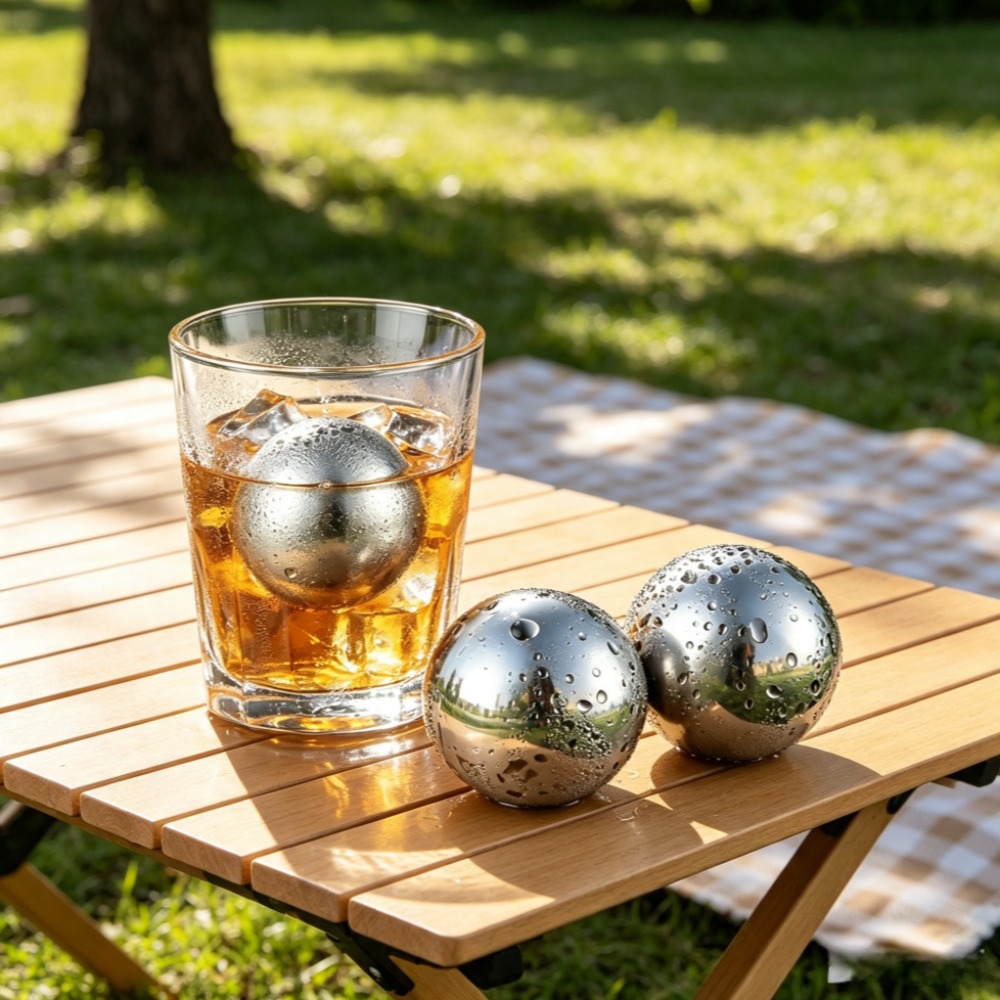 Ice Bucket Silver - Herbruikbare ijsblokjes & metalen koelstenen 304