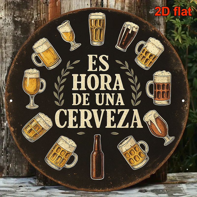 Wine Beer Garden - 1 stuk 2D plat rond Hora