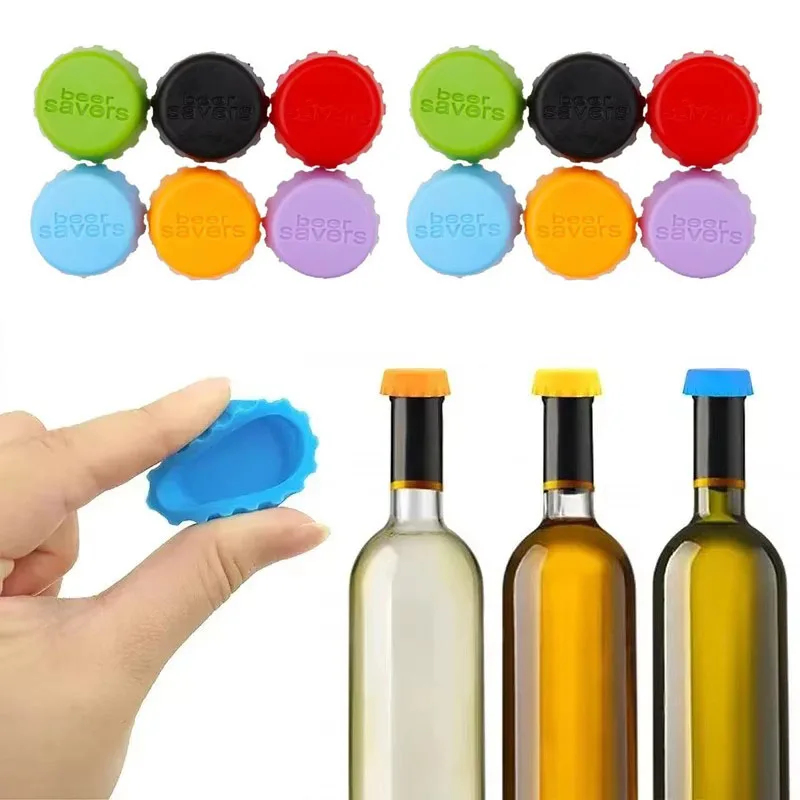 Wine Beer Garden - 6-42 stuks snoepkleurige siliconen bierflesdoppen, bar,