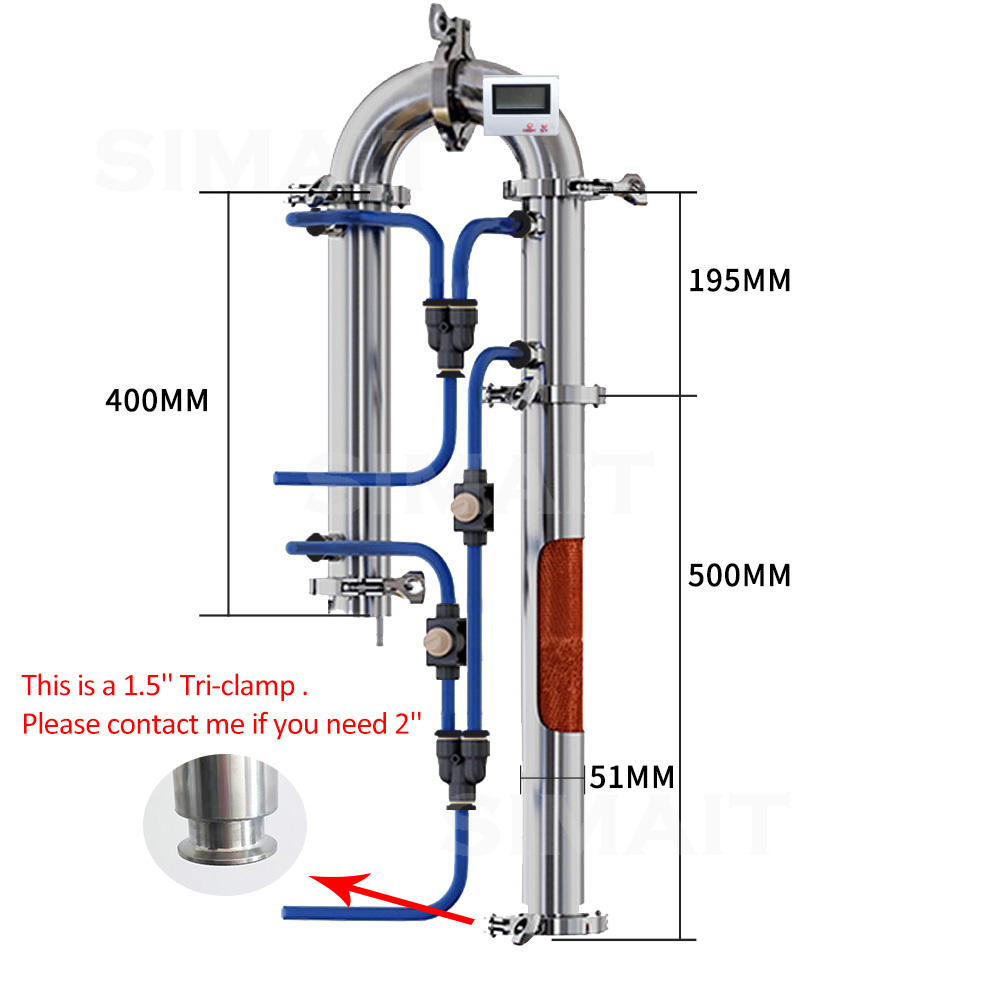 2 inch destillatiekolom met 2  - Wine Beer Distillation recensie en prijs