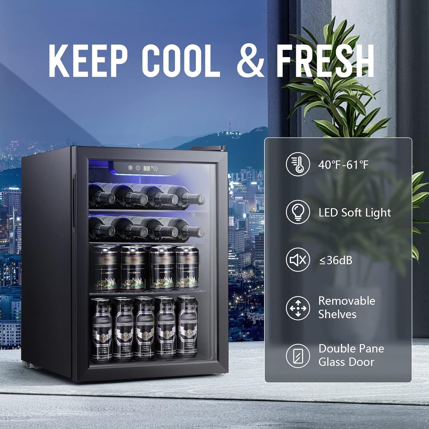 2,6 cu.ft Wijnkoeler/Kast, dra - Wine Beer Fridge Cabinet recensie en prijs
