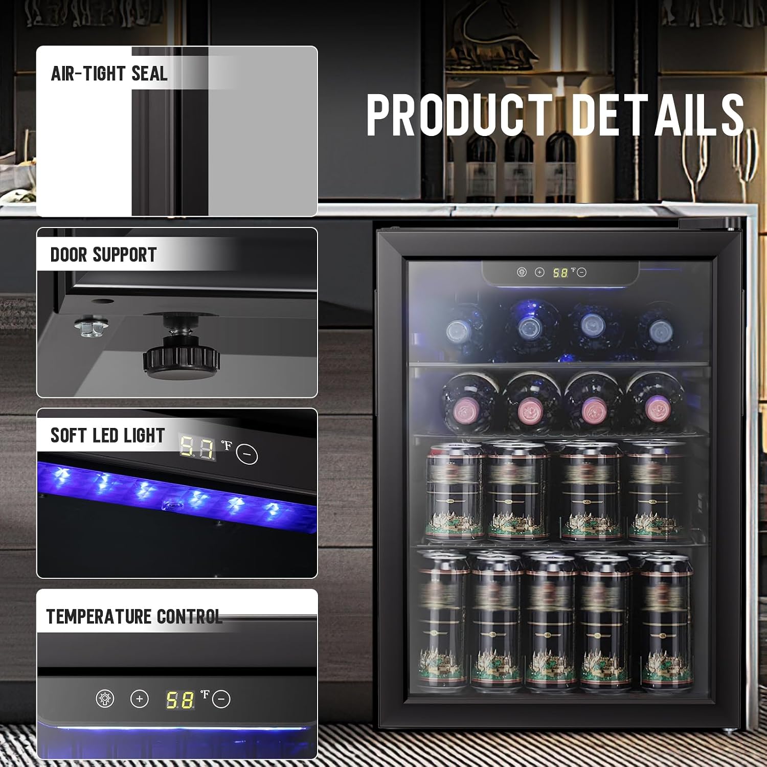 2,6 cu.ft Wijnkoeler/Kast, dra - Wine Beer Fridge Cabinet recensie en prijs