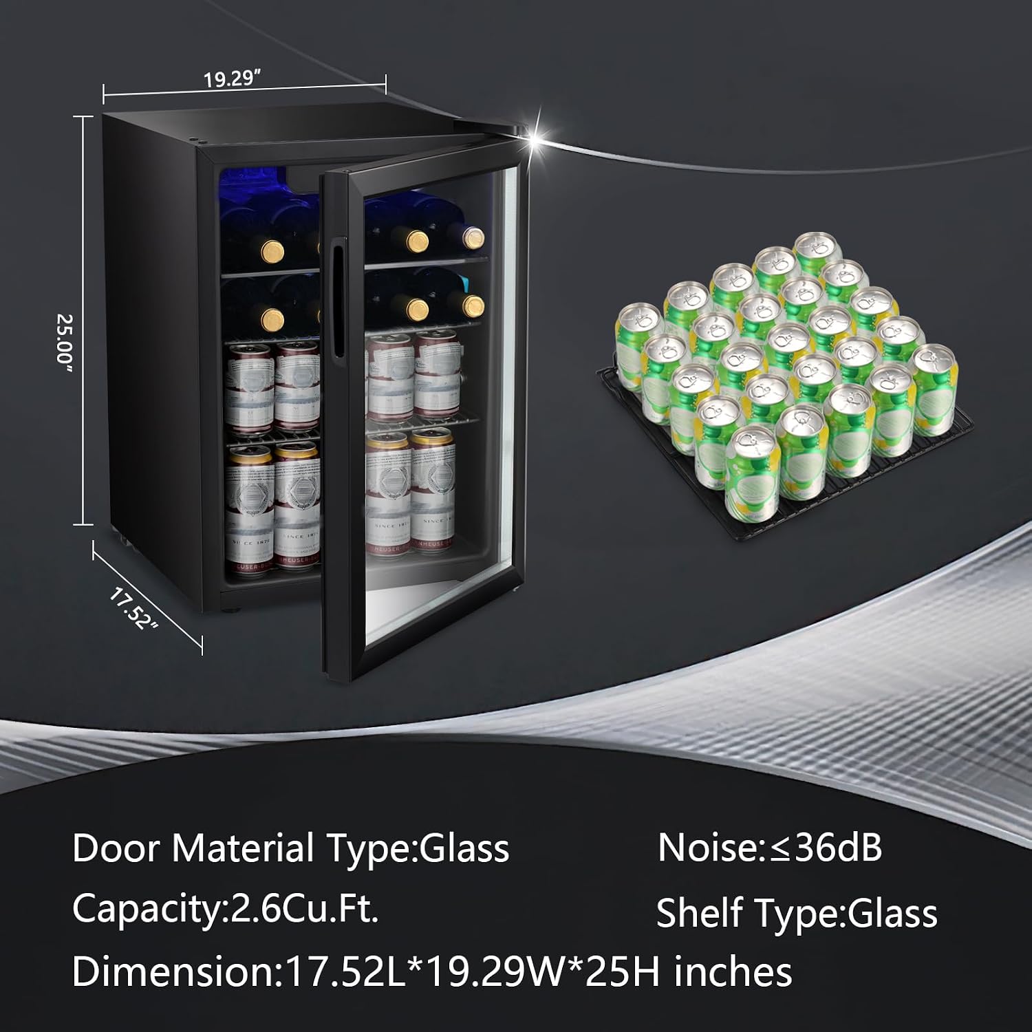 2,6 cu.ft Wijnkoeler/Kast, dra - Wine Beer Fridge Cabinet recensie en prijs