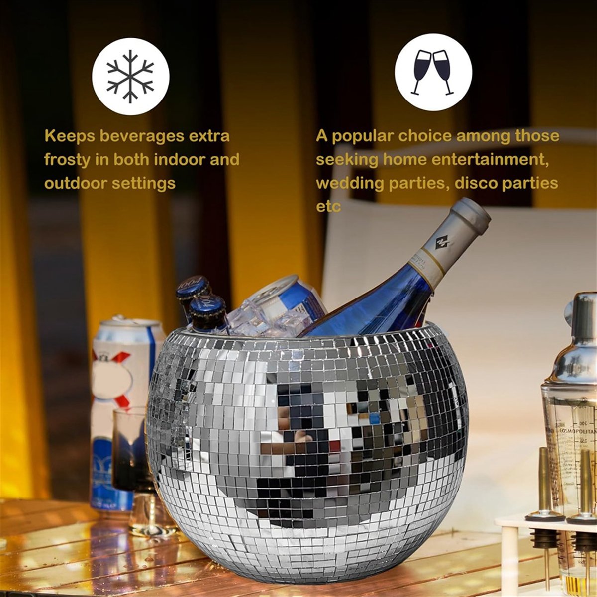KSOL 10-inch discobal ijs emme - Ice Bucket Silver recensie en prijs