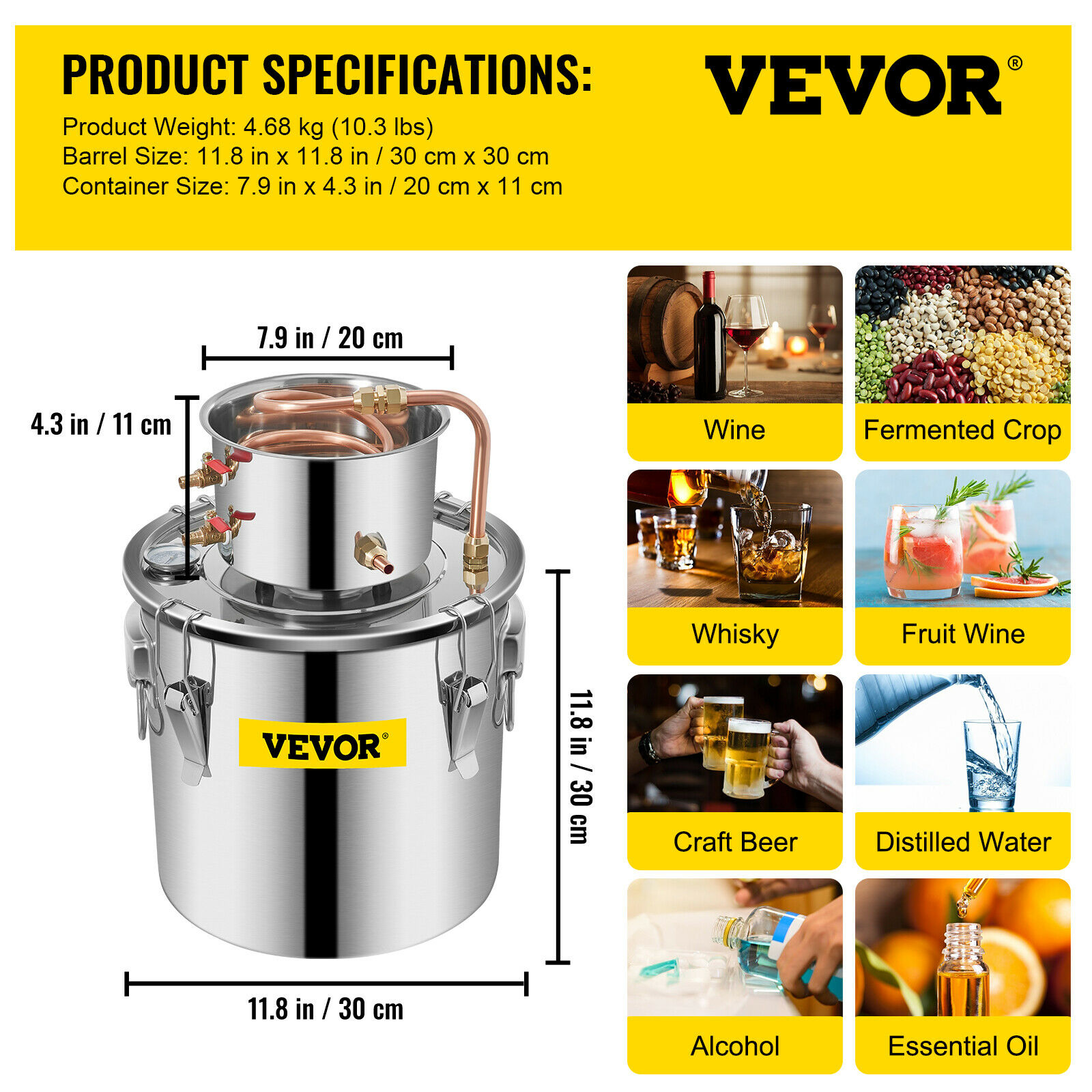 SIHAO Distilleerapparaat 5 Gal - Wine Beer Distillation recensie en prijs